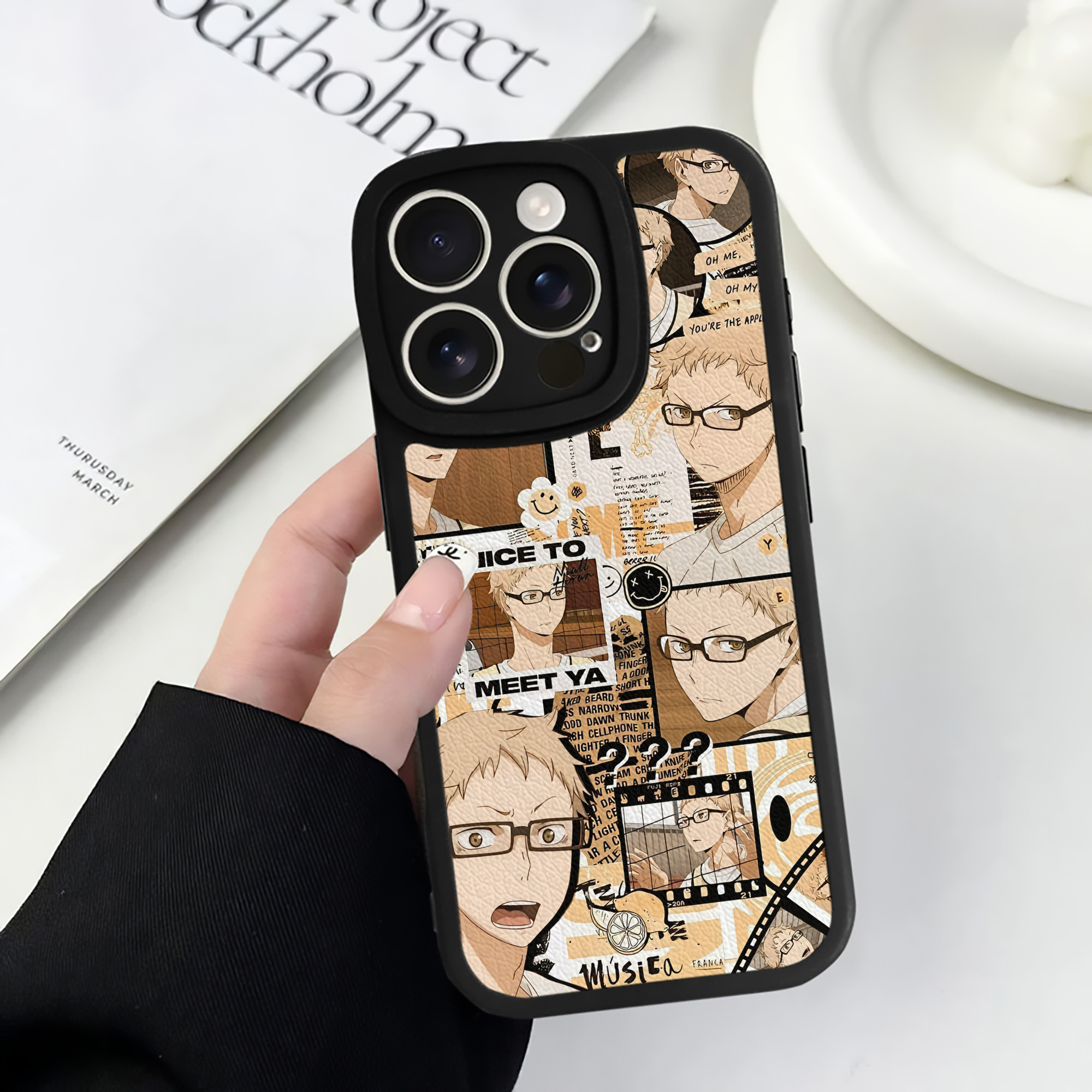 （画像用） ハイキュー!! Haikyu!! 【iPhone 16シリーズ対応】シリコンスマホケース（レザー調） 材質：シリコン